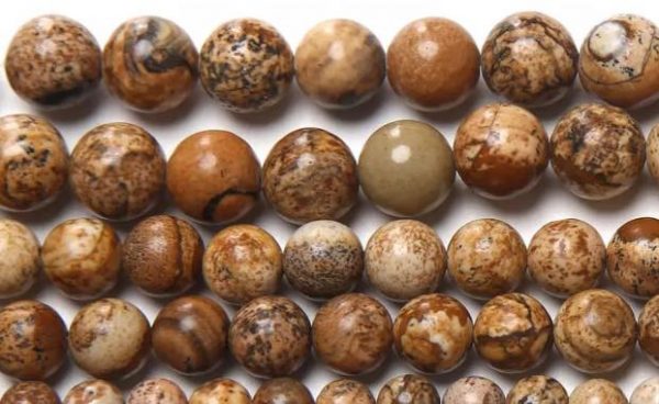 BRACELET - 12MM Natural Stone Jaspers Round Beads