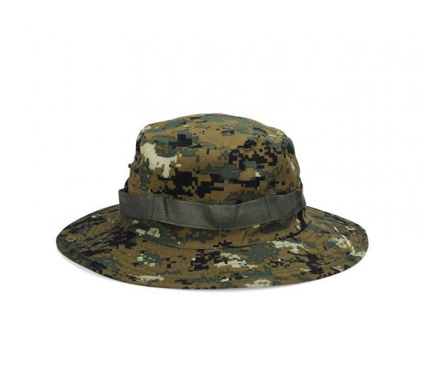 Army Wide Brim Military Boonie Bucket Cap Hat (Green Digital Camo) 