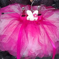 CUSTOM MADE Toddler Tutu - Pink/White Bunny Tutu