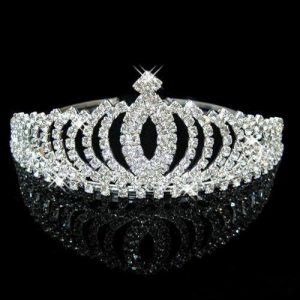 Silver Crystal Rhinestone Crown Tiara