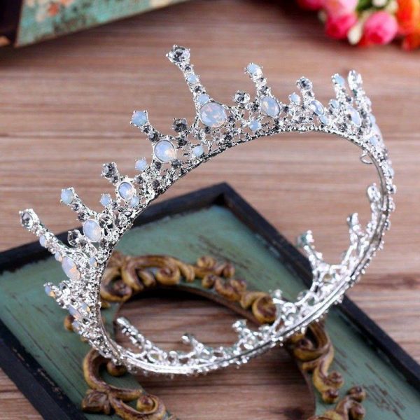 Silver Antique Crystal Wedding Bridal Party Prom Queen Princess Crown