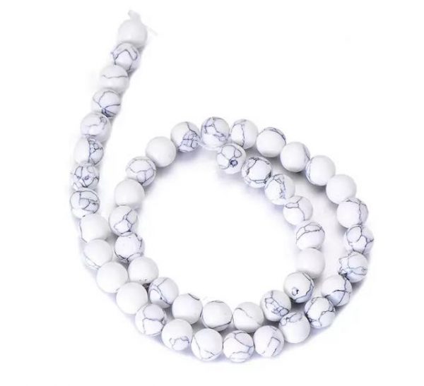 LOOSE Stone Beads - 10mm Natural WHITE Howlite LOOSE Stone Beads 20pcs