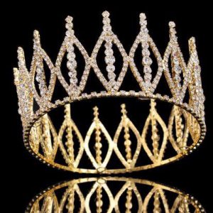 2 1/2 Inch Height Gold and Silver Plated Fashion European Crystal Rhinestone Pageant Queen Crown