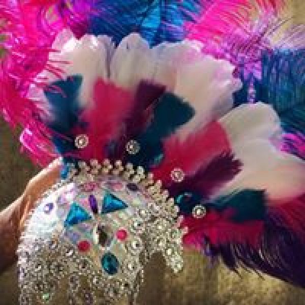 Charisma Carnival Feather + Rhinestone Female Headpiece