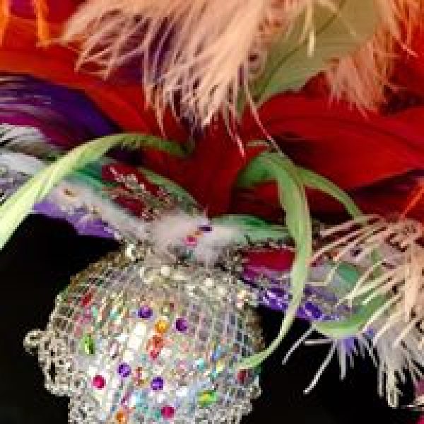 “Soft n Pretty Carnival Feather + Rhinestone Female Headpiece