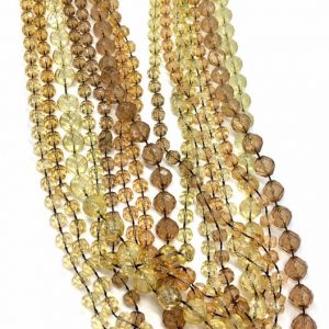 Necklace - Multi layer Shades of Brown beaded necklace