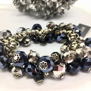 Bracelet – Reflective faceted bead bracelet 1