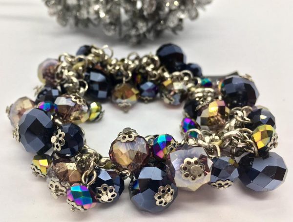 Bracelet – Reflective faceted bead bracelet 2