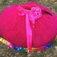 CUSTOM MADE Toddler Tutu – Fuchsia Pink Sequin trim Rhinestone Tutu