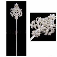 SILVER Crystal Rhinestone Flower Scepter