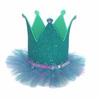 CUSTOM MADE Tutu Tiara - TEAL Fuchsia Pink Baby’s 1st Birthday glitter foam Tiara (small)