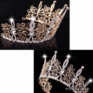 FUMUD 3 1/2 inch Height Rose Gold Plated Clear Rhinestone Fashion Pageant Prom Crystal Crown