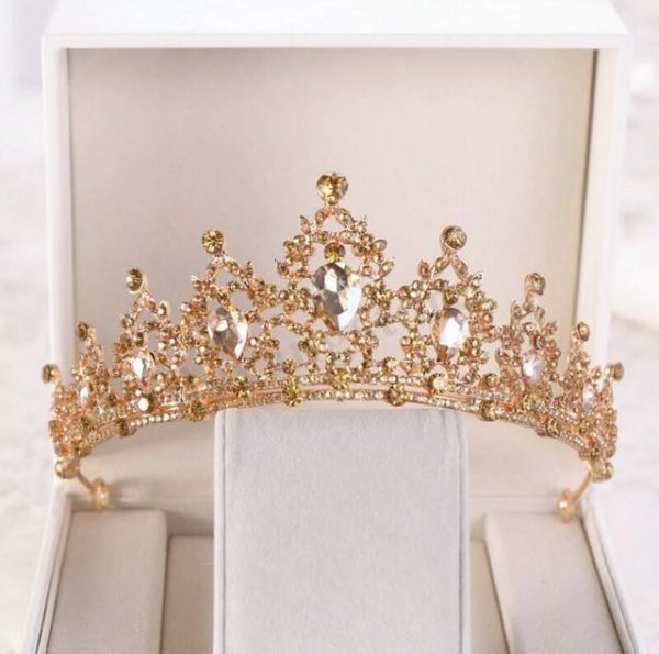 Champagne Gold Rhinestone Tiara