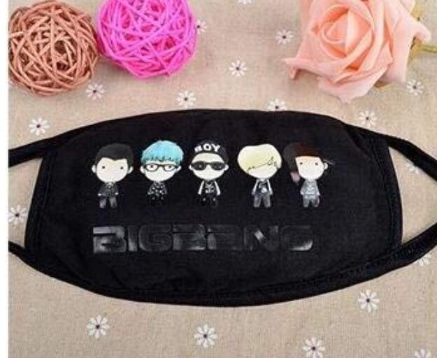 ANTI DUST WHITE Unisex Cotton Blend Black Mouth Mask - BIG BANG