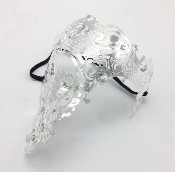Venetian laser cut Masquerade  metal mask - Silver - Image 2