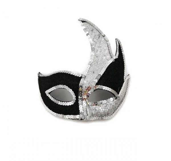 Sequins Mask for Women Mascarade Party - SILVER/BLACK
