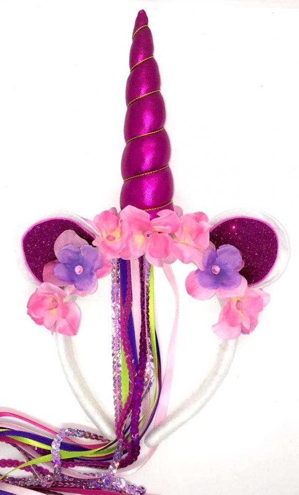 CUSTOM MADE Unicorn ???? Headbands Fuchsia Pink-Lt Pink