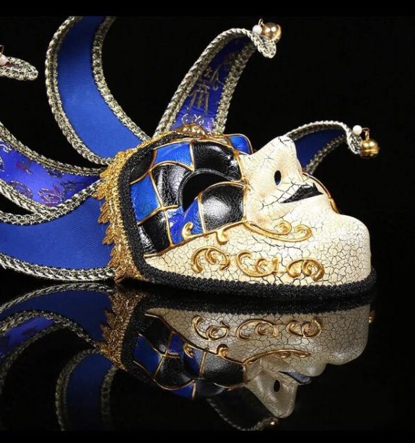 Venetian Masquerade Party Mask - BLUE - Image 2