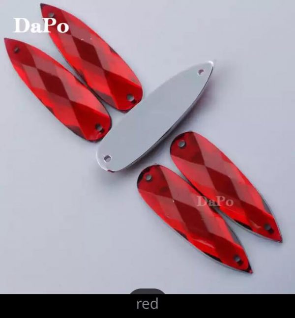 Teardrop Sew On Acrylic Rhinestone 10X30mm  - RED