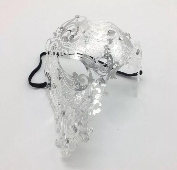 Venetian laser cut Masquerade  metal mask - Silver
