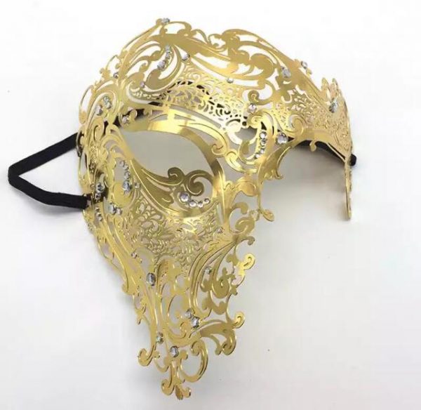 Venetian laser cut Masquerade  metal mask - Gold
