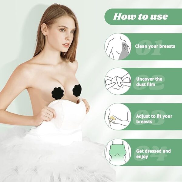 Nipple Pastie Disposable – PETALS (BLACK) - Image 4
