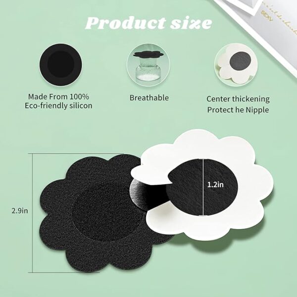 Nipple Pastie Disposable – PETALS (BLACK) - Image 2
