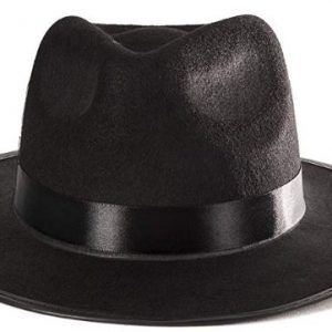 Fedora Hats - Men's BLACK Adult Fedora Gangster Hat