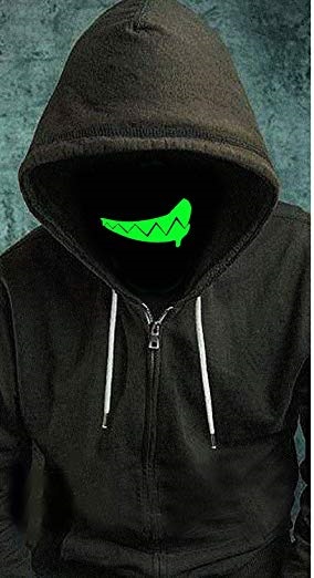 ANTI DUST   Cotton Blend Black Unisex Mouth Mask - GREEN GLOW GRIN