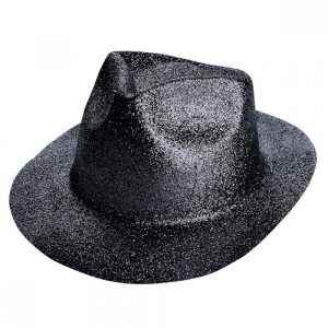 Glitter Black Trilby Hat