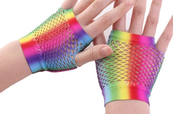 Fishnet Finger-less SHORT Wrist Gloves (one size) - Image 3