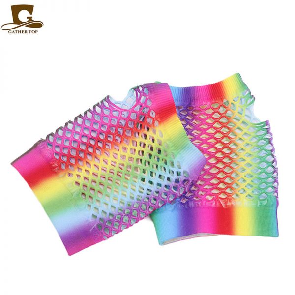 Fishnet Finger-less SHORT Wrist Gloves (one size) - Image 2
