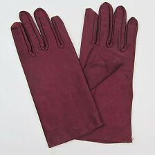 Stretch Satin Gloves wrist length - WINE