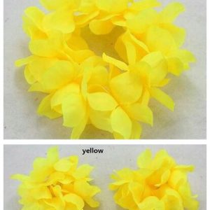 Hawaiian Head & Wrist Set - 3Pcs YELLOW Hula Hawaiian Flower Set