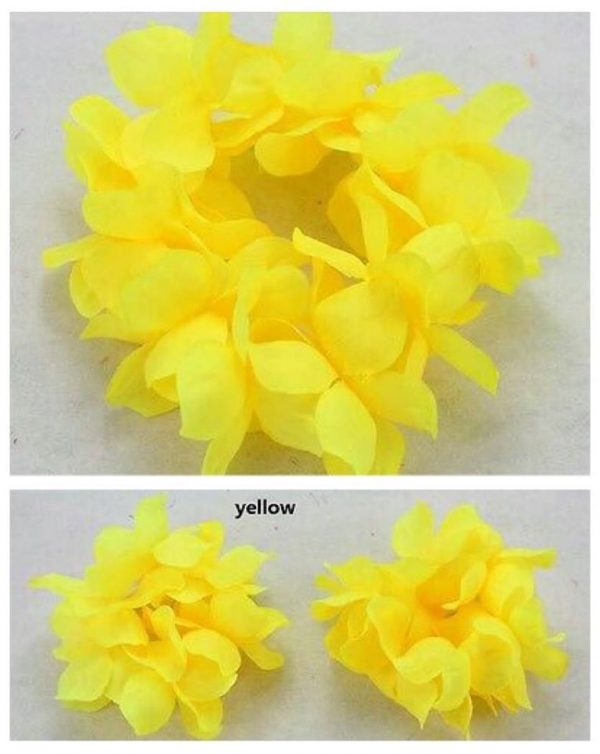 Hawaiian Head & Wrist Set - 3Pcs YELLOW Hula Hawaiian Flower Set