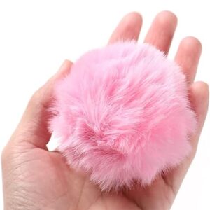 Bunny Tail - 3” PINK Rex Rabbit Fur Ball