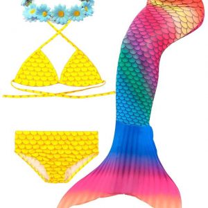 Mermaid Costume Bathing suit for Girls - 4Pcs Hawaii Mermaid
