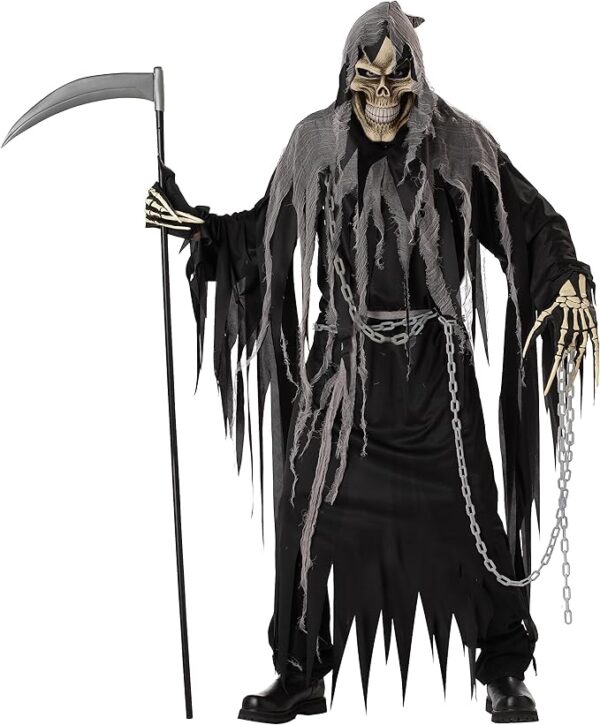 HALLOWEEN - Men’s Mr. Grim Reaper Adult Economy Costume - SIZE STANDARD - Image 2