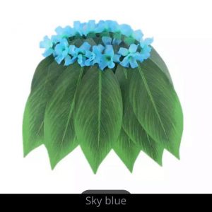 LEAF HULA SKIRT - Adult 1Pc Hawaiian SKY BLUE Skirt Artificial Leaf Hula Skirt