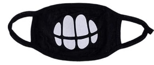 ANTI DUST WHITE Unisex Cotton Blend Black Mouth Mask – BIG TEETH