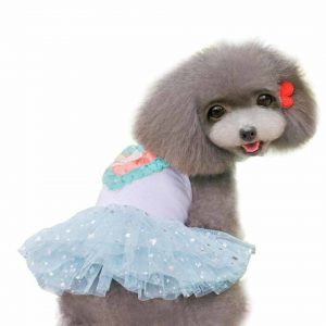 Blue Princess Dress Dog Camisole Gauze Skirt(XL)