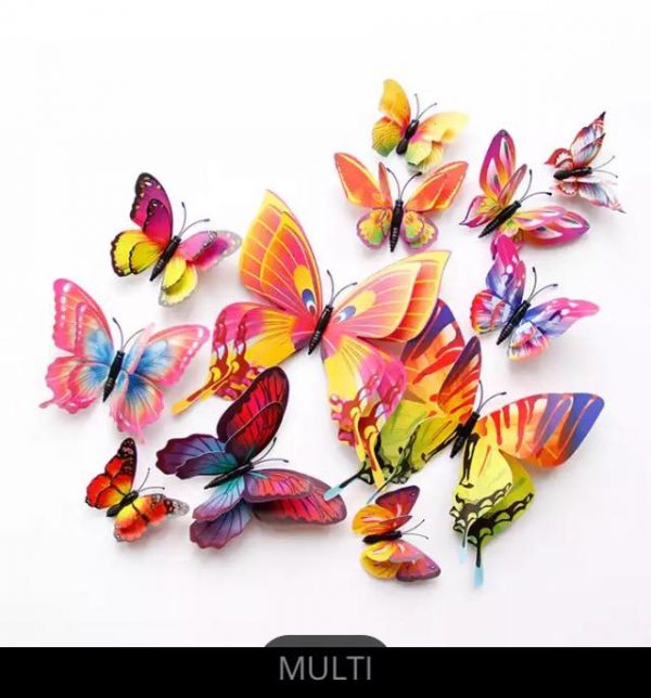 Butterfly Magnet / Wall Sticker Decoration (Double Layer) - MULTI (Y)