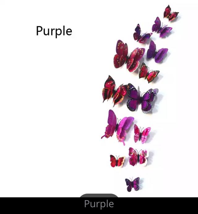 Butterfly Magnet / Wall Sticker Decoration (Double Layer) - PURPLE