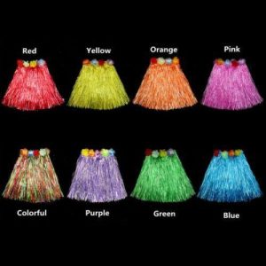 GRASS SKIRT - CHILD Hawaiian Short Floral Hula Grass Skirt