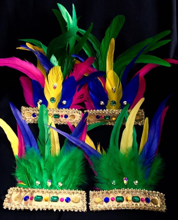 Caribbean Spice Carnival Feather + Rhinestone Hand and Foot piece Set