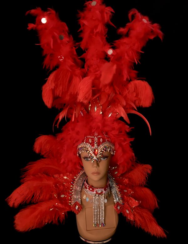 Moulin Rouge Carnival Rhinestone + Feather Headpiece - Image 5