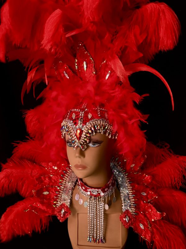 Moulin Rouge Carnival Rhinestone + Feather Headpiece - Image 4