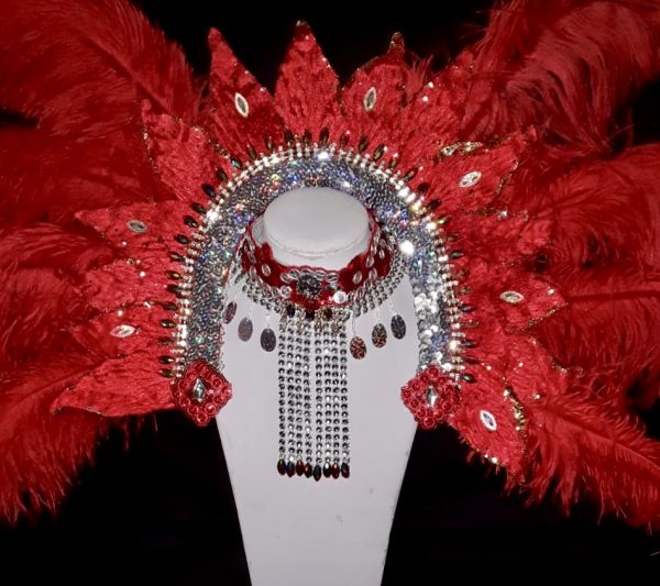 Moulin Rouge Carnival Rhinestone + Feather Headpiece - Image 6