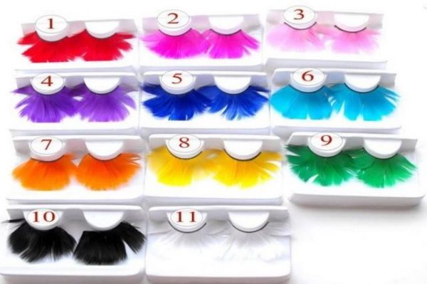 Colorful Feather Eyelashes