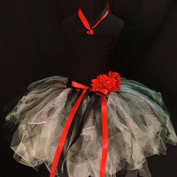 CUSTOM MADE Child Tutu Dress – Extra fluffy Grey and Black sparkle Tutu Dress.